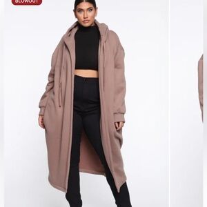 NWT Fashion Nova long hooded jacket